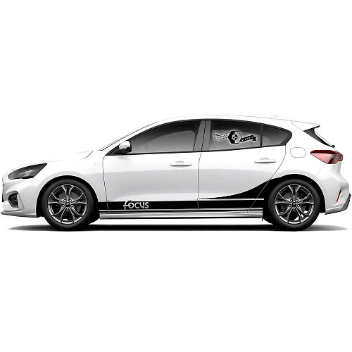 Paar Ford Focus ST 2017 - 2022 Wave ST-Line EcoBoost Stripe Rocker panel Vinyl Decal Sticker Graphic
