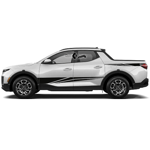 Triple Sharp Zijkanten Strepen Vinyl Decal Kit voor Hyundai Santa Cruz