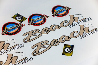 Kit JEEP Badge Embleem BEACH EDITION vinyl Sticker Decal Truck
