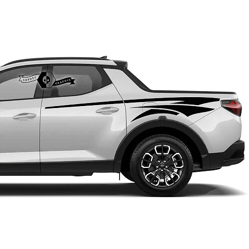 Tribal Style Zijkanten Strepen Vinyl Decal Set voor Hyundai Santa Cruz