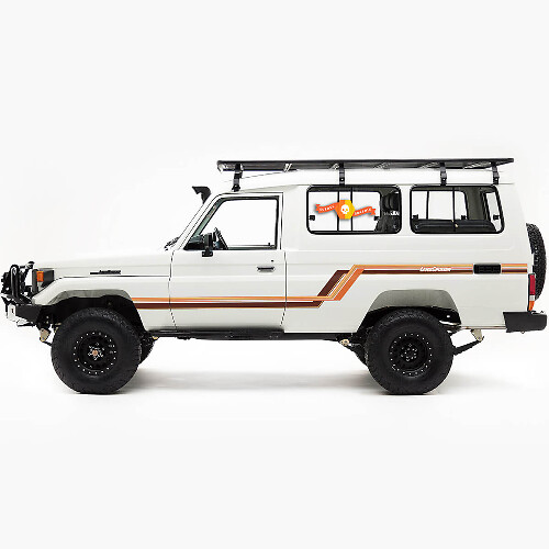Toyota Landcruiser Troopy Land Cruiser Retro Old School Zij Retro Vintage Graphics Strepen

