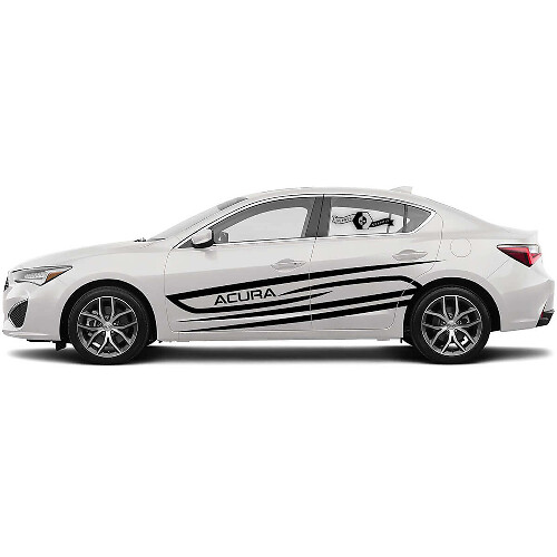 Gecurvde scherpe zijstrepen vinyl decal set voor Acura