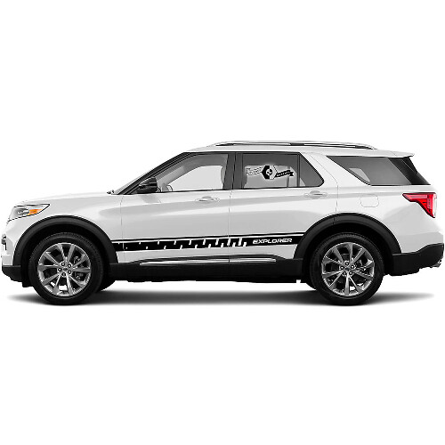 2x FORD EXPLORER Zijdeuren Streep decals stickers logo graphics vinyl van hoge kwaliteit
