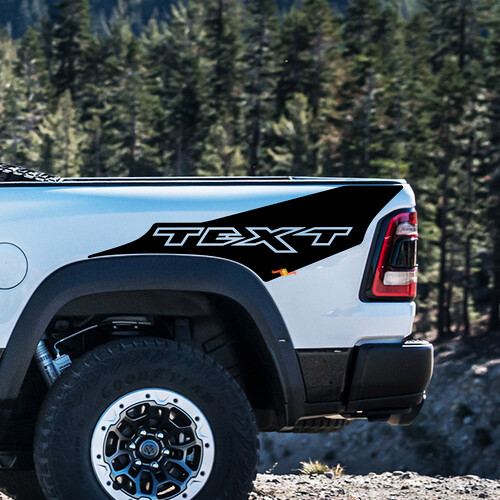 TRX Stijl Aangepaste Tekst Bedside Vinyl Decal Kit voor Dodge Ram 1500 Rebel TRX