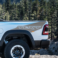 TRX Stijl Aangepaste Tekst Bedside Vinyl Decal Kit voor Dodge Ram 1500 Rebel TRX_3