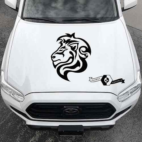 Leeuw Tribal Stijl Motorkap Vinyl Sticker voor Auto's