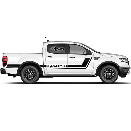 2x Nieuwe Ford F150 Raptor 2022 Zijdeuren Streep Bed Raptor Grafische Decal Sticker
