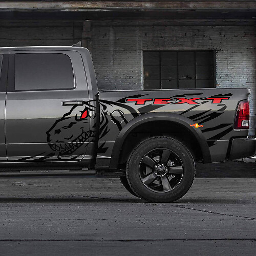 Dinosaurs T-Rex Splash Deur Achterzijde Splash Vinyl Sticker Decal Grafiek voor Dodge Ram Rebel 1500 TRX