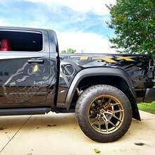 Paar Dodge Ram Rebel TRX 2022+ 2 kleuren Side 1500 TRX Splash Bed Dinosaurs T-Rex TRX Truck Vinyl Decal Graphic 3