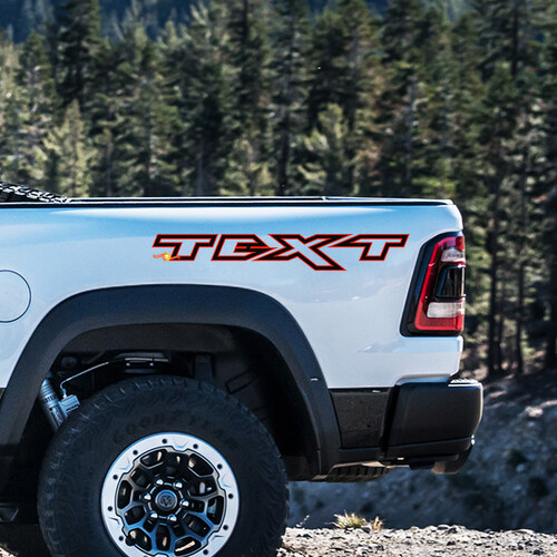 Aangepaste omtreklettering zijkant vinylstickers voor Dodge Ram Rebel 1500 TRX