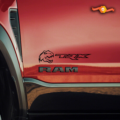 Kleine T-Rex Zijkant Vinyl Stickers voor Ram 1500 TRX Rebel