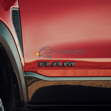 Kleine T-Rex Aangepaste Tekst Zij Vinyl Decal Kit voor Ram 1500 TRX Rebel_3