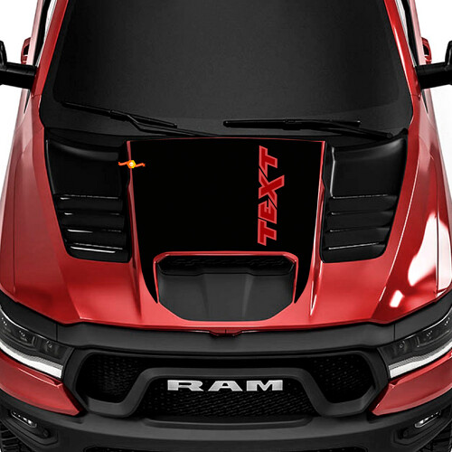 TRX-stijl Aangepaste Tekst Motorkap Vinyl Sticker voor Dodge Ram Rebel 1500 TRX 2022+