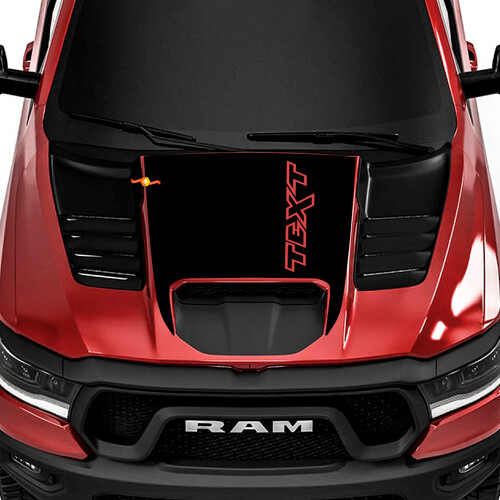 Aangepaste tekst zwarte motorkap vinylsticker voor Dodge Ram Rebel 1500 TRX