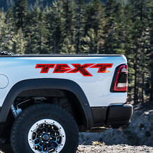 Aangepaste tekst topografisch stijl bedvinyl set voor Dodge Ram Rebel 1500 TRX_2