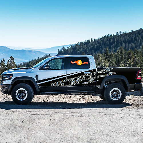 TRX-stijl zij vinylstickerset voor Dodge Ram 1500 Rebel/TRX
