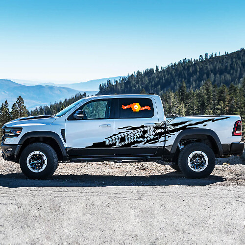 Modderspat Zijvinylsticker Decal voor Dodge Ram Rebel 1500 TRX