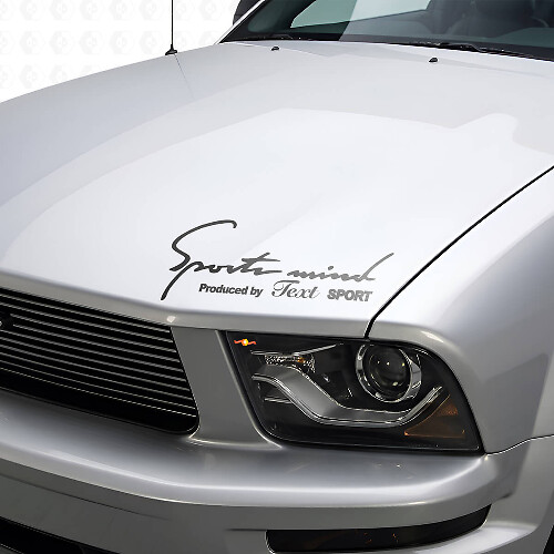 Op maat gemaakte belettering Sports Mind motorkap vinyl decal sticker