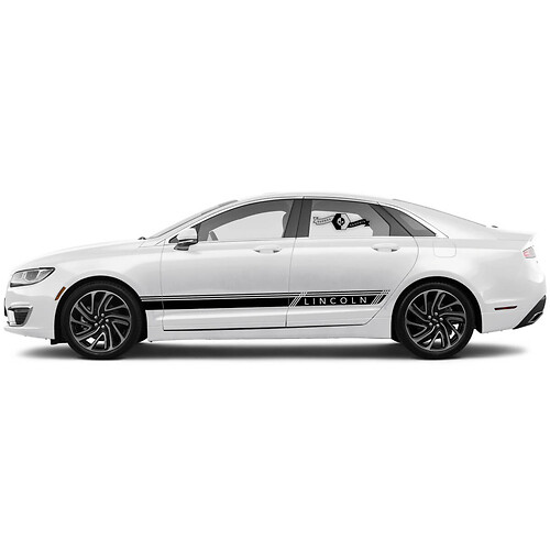 2 x 2020 Lincoln MKZ Deurenstrepen Rocker Paneel Zijkant Vinyl Modern Logo Decals Graphics Sticker