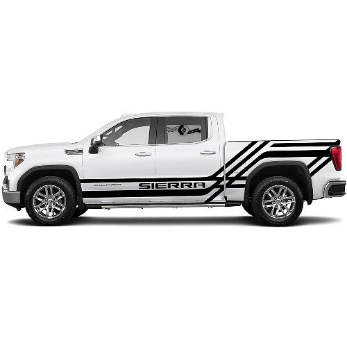 2x Zijstrepen Sticker Voor 1500 Gmc Sierra Rocker Panel Bed Side SPLASH Vinyl Stickers Sticker Grafisch Kit
