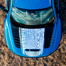 Dinopelshuid Aangepaste Tekst Motorkap Vinyl Sticker voor Dodge Ram Rebel 1500 TRX_2