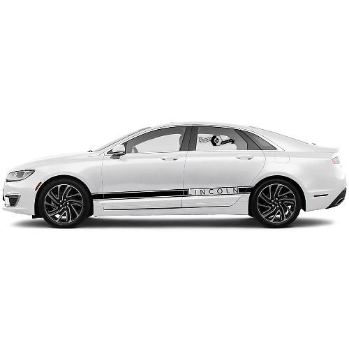 Paar nieuwe Lincoln MKZ deur strepen Rocker Panel Side Logo Vinyl Decals Graphics Sticker
