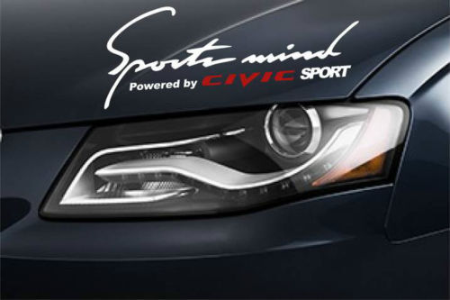 Sports Mind Aangedreven door Civic Sport Vinyl Decal Set voor Honda Civic