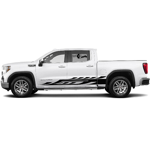 Nieuw paar zijstrepen sticker voor 1500 GMC Sierra deuren Rocker Panel Vinyl Stickers Decal Graphic kit
