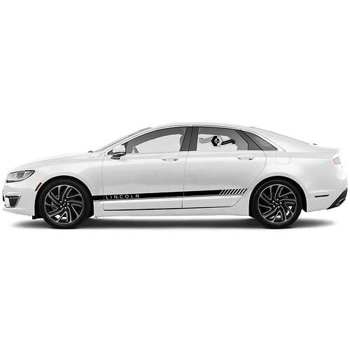 2 x 2020 Lincoln ilx deurstrepen Rocker Paneel Side geruite vlag vinylstickers grafische sticker