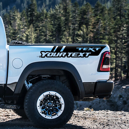 Aangepaste tekst bedrand vinyl decal sticker voor Dodge Ram 1500