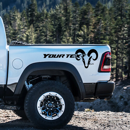 Hemi Stijl Aangepaste Tekst Bedside Vinyl Decal Sticker voor Dodge Ram 1500