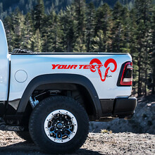 Hemi Stijl Aangepaste Tekst Bedside Vinyl Decal Sticker voor Dodge Ram 1500_2