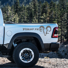 Hemi Stijl Aangepaste Tekst Bedside Vinyl Decal Sticker voor Dodge Ram 1500_3