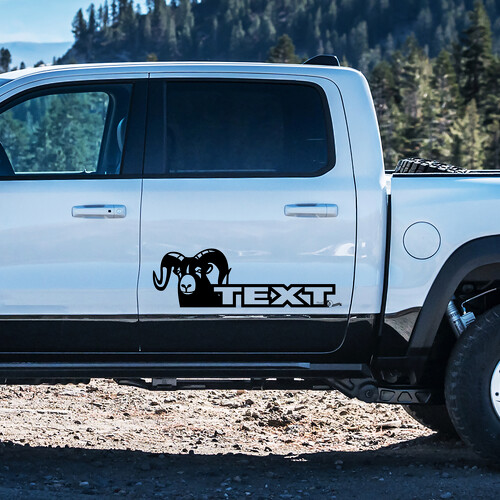 Aangepaste Tekst Hemi Stijl Deurzij Vinyl Decal Sticker voor Dodge Ram 1500_1