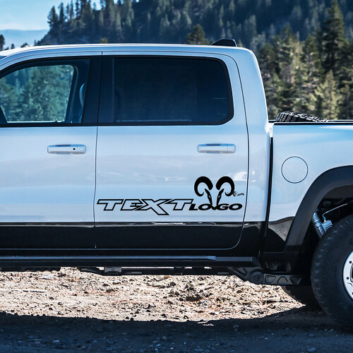 Aangepaste Tekst & Logo Hemi Stijl Deur Vinyl Decal Sticker voor Dodge Ram 1500