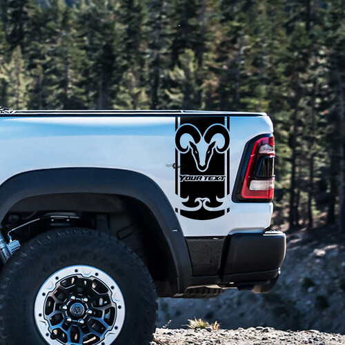 Hemi Stijl Aangepaste Tekst Bedzijvinyl Decal Kit voor Dodge Ram Rebel 1500 TRX