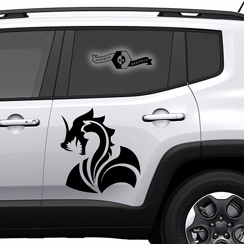 Mythische Draak Tribal Stijl Zijkant Vinyl Decal Sticker