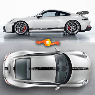 2 Porsche 911 Porsche Carrera Rocker Panel Hood Dak Side Stripes Deuren Kit Decal Sticker
