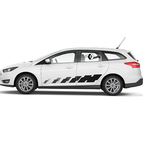 2x 2021+ Ford Focus Deuren Zijkant Nieuwe Rocker Panel Ford Focus Auto Racing Vinyl Decal Sticker
