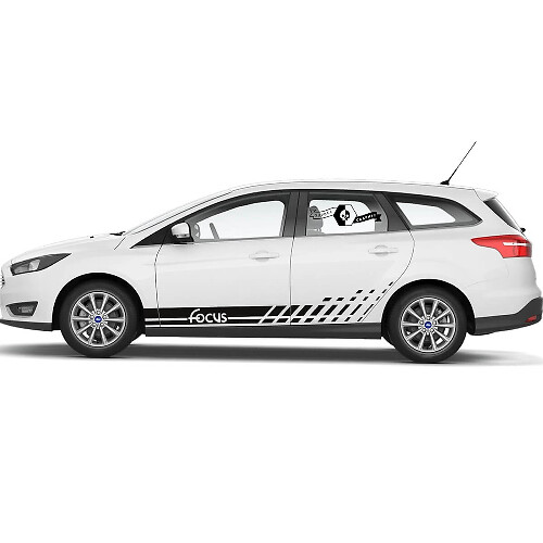 2x 2021+ Ford Focus Deuren Zijkant Nieuwe Rocker Panel Ford Focus Auto Racing Streep Vinyl Decal Sticker

