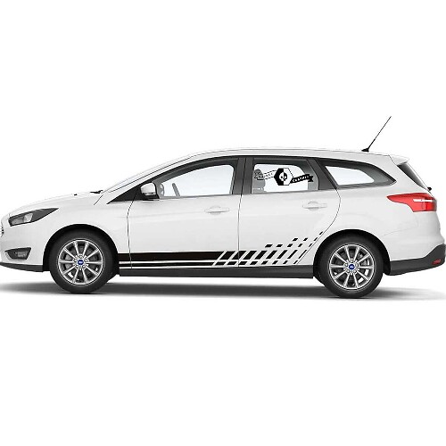 2x 2021+ Musclecar Focus Deuren Zijkant Nieuwe Rocker Panel Musclecar Focus Auto Racing Streep Vinyl Decal Sticker
