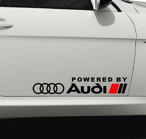 2 AANGEDREVEN DOOR AUDI A3 A4 A6 A8 RS3 RS4 stickers decals
