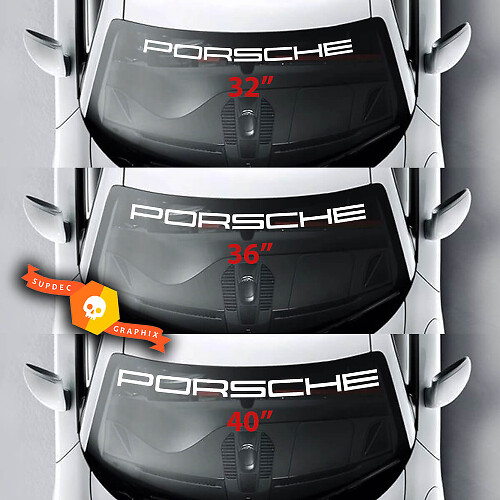 Porsche Logo Spider Voorruit Strepen Kit Decal Sticker
