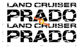Paar TOYOTA Landcruiser Land Cruiser Prado Distressed Graphics Vinyl Decals Series
