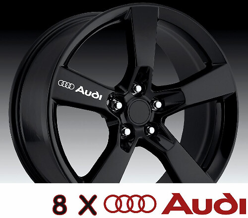 8 X AUDI Wielen Deurhendel Decals Stickers Graphics Vinyl