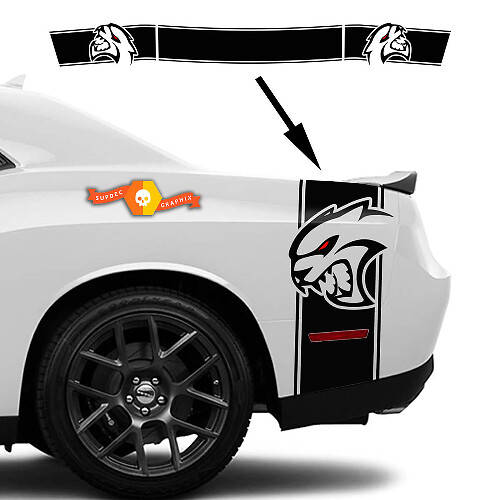 Dodge Challenger zij- en staartband HELLCAT Decal Sticker graphics
