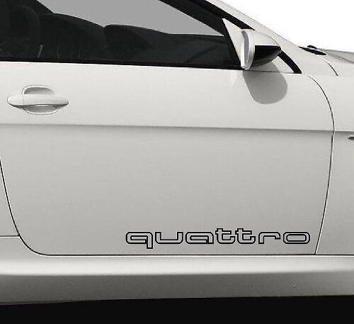 Quattro Outline Lettering Side Door Vinyl Stickerset voor Audi Auto's
