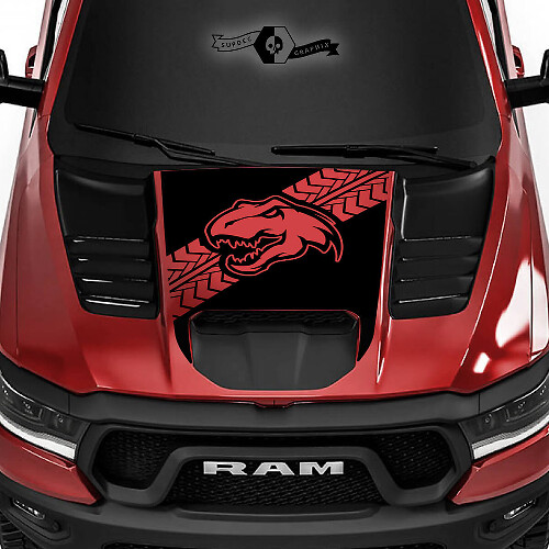 Dinosaurus Bandenprofiel Motief Vinyl Sticker voor Dodge Ram 1500 Rebel TRX