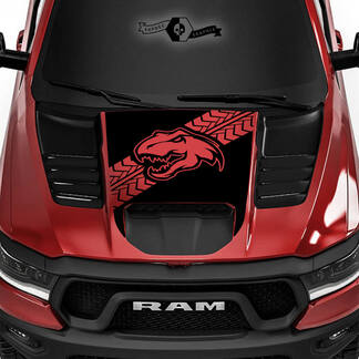 Dodge Ram Rebel 2022+ 2023+ 1500 TRX Hood Dinosaurs Tyre Track T-Rex TRX Truck Vinyl Decal Graphic

