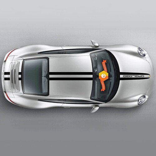 Dubbele Porsche 911 Porsche Hood Dak Side Stripes Deuren Kits Decal Sticker